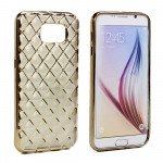 Wholesale Samsung Galaxy S7 Edge Exotic Electroplate Soft Hybrid Case (Champagne Gold)